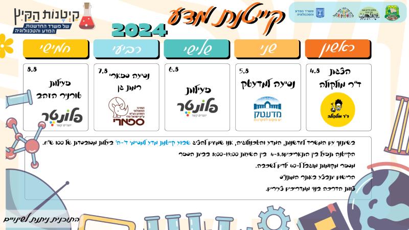 קייטנת מדע- מסיימי ה'- קיץ 2024